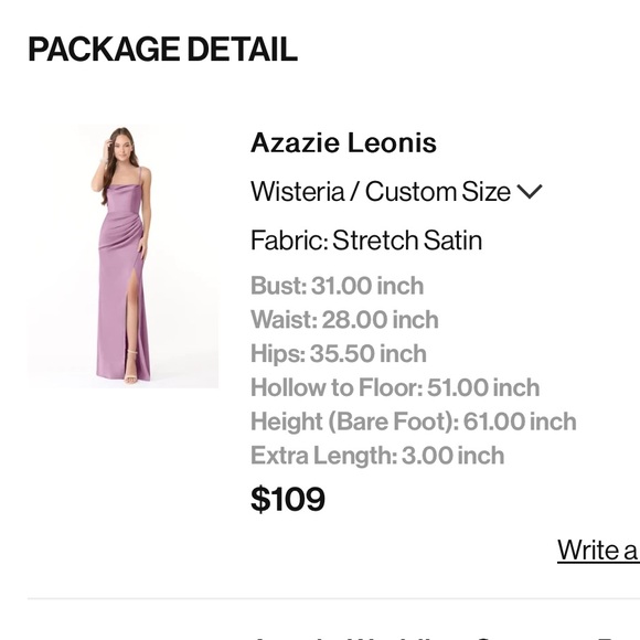 Azazie Strapless Satin Dress in Purple - Picture 6 of 9